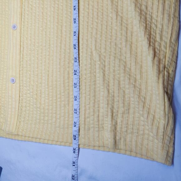 NWT Madewell Textured Easy Short Sleeve Seersucker Camp Shirt XL Butter Yellow - Picture 14 of 14